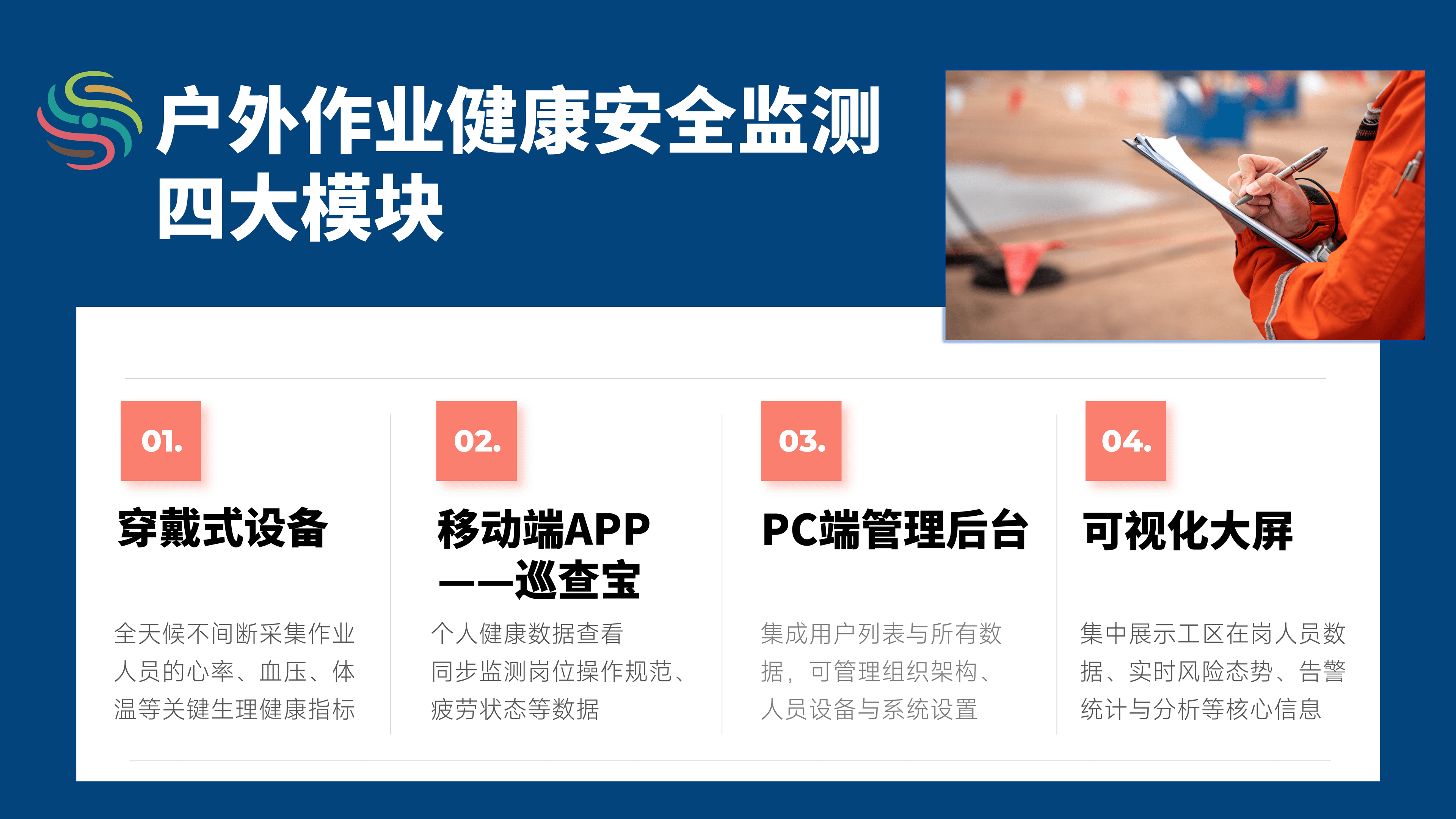 户外作业健康安全监测四大模块